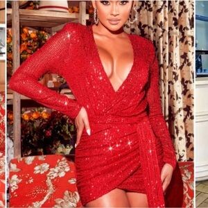 Tall Centre Stage Sequin Dress - SMALL